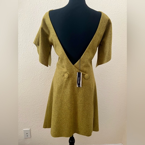 NWT Ioanna Kourbela Green Wool Coat Dress Size Small - Picture 5 of 16